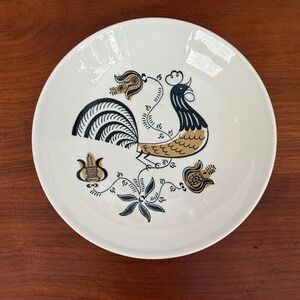 Vintage Royal China Good Morning Rooster 9" Serving Bowl MCM 1956 USA